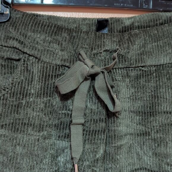 Venti6 Corduroy Stretch Deep Olive Green Drawstring Pockets Slim Pants XS - Picture 4 of 10